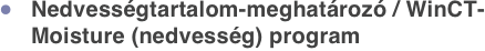 Nedvességtartalom-meghatározó / WinCT-Moisture (nedvesség) program